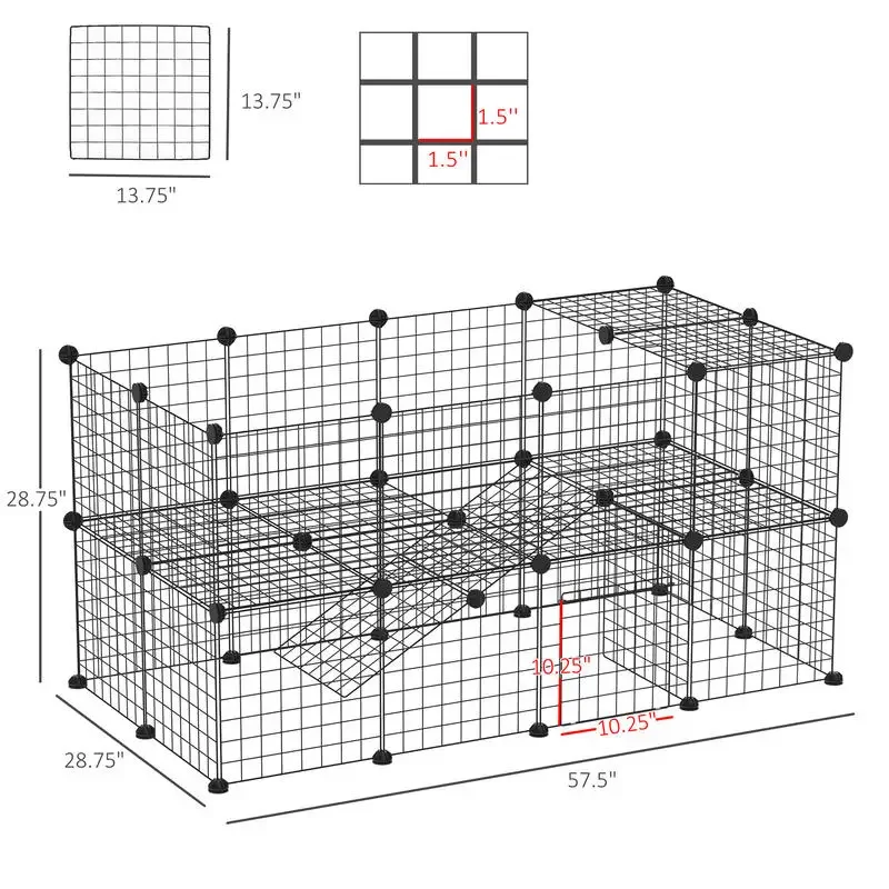 PawHut 36 Panels Small Animal  - Rabbit Cage Wire avaliação e preço