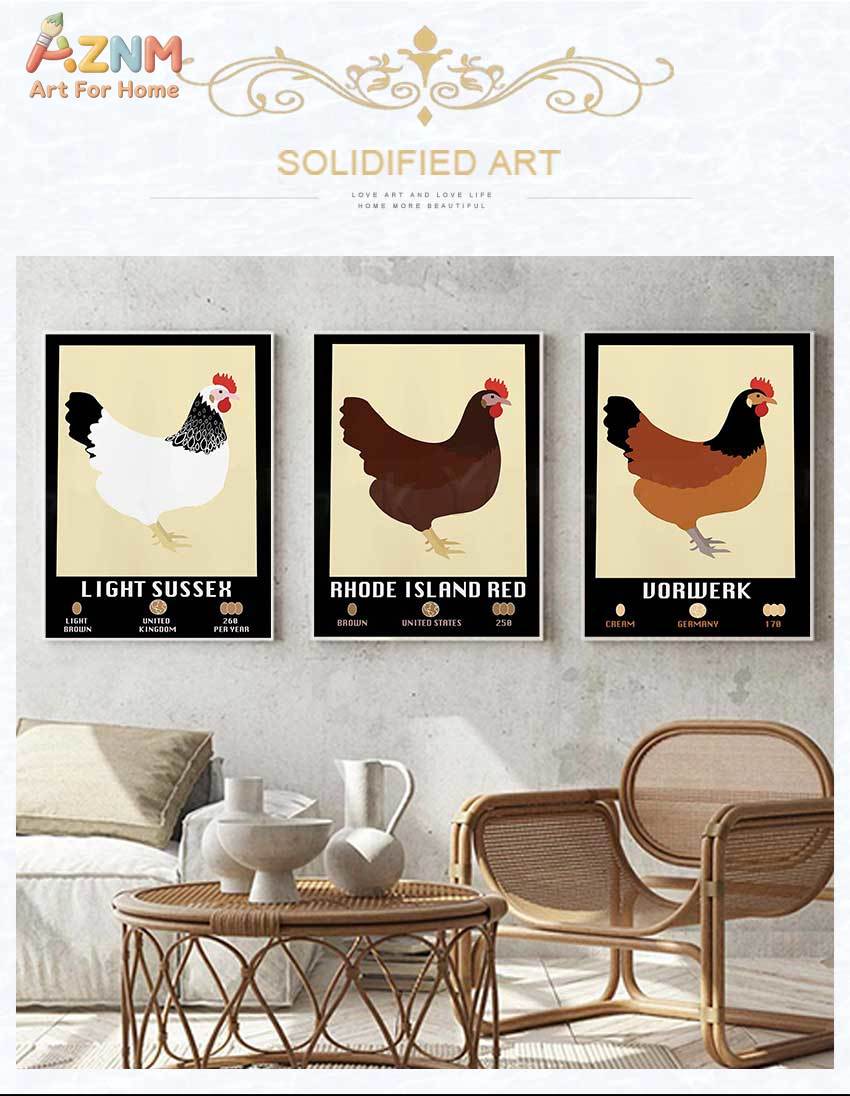 Light Sussex Faverolle Rhode I - Agriculture Farming Poster avaliação e preço
