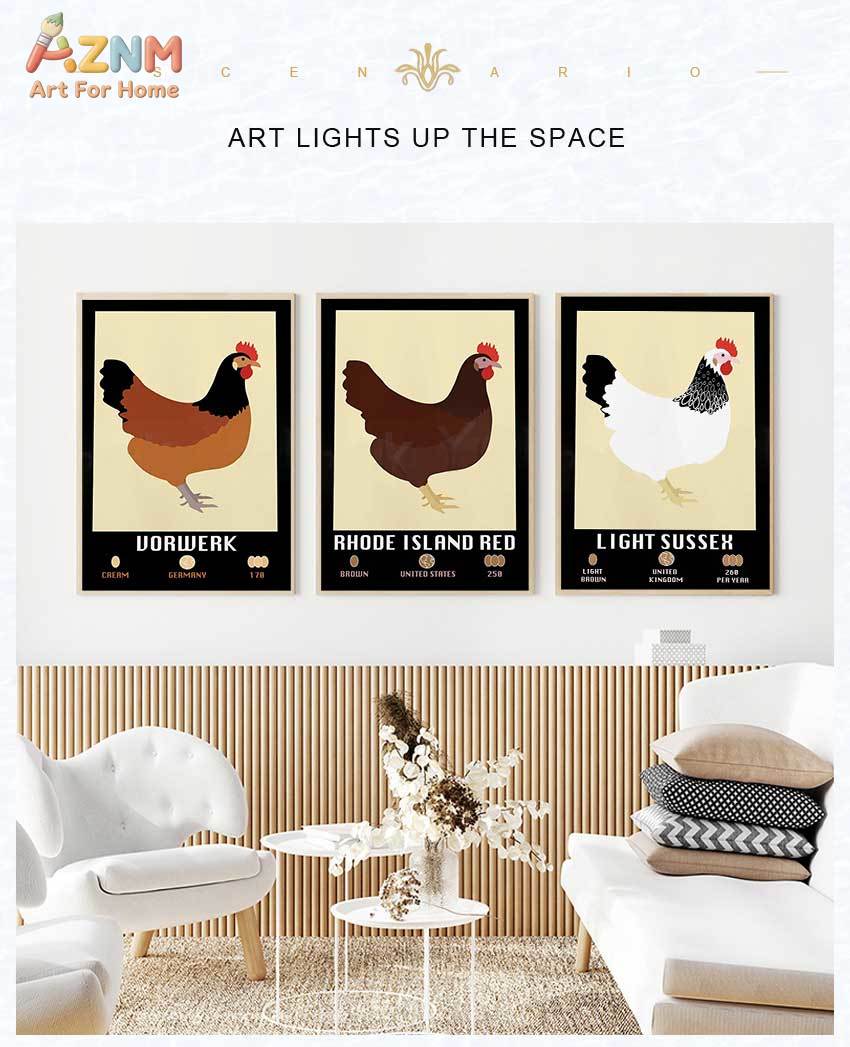 Light Sussex Faverolle Rhode I - Agriculture Farming Poster avaliação e preço