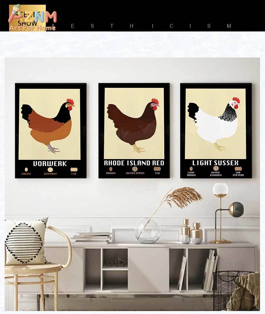 Light Sussex Faverolle Rhode I - Agriculture Farming Poster avaliação e preço