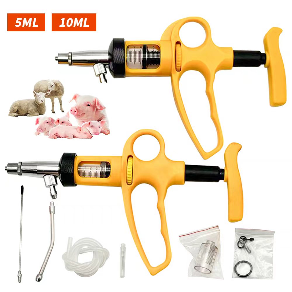 1 Pc 5/10 ml Animal Continuous - Veterinary Syringe Gun avaliação e preço