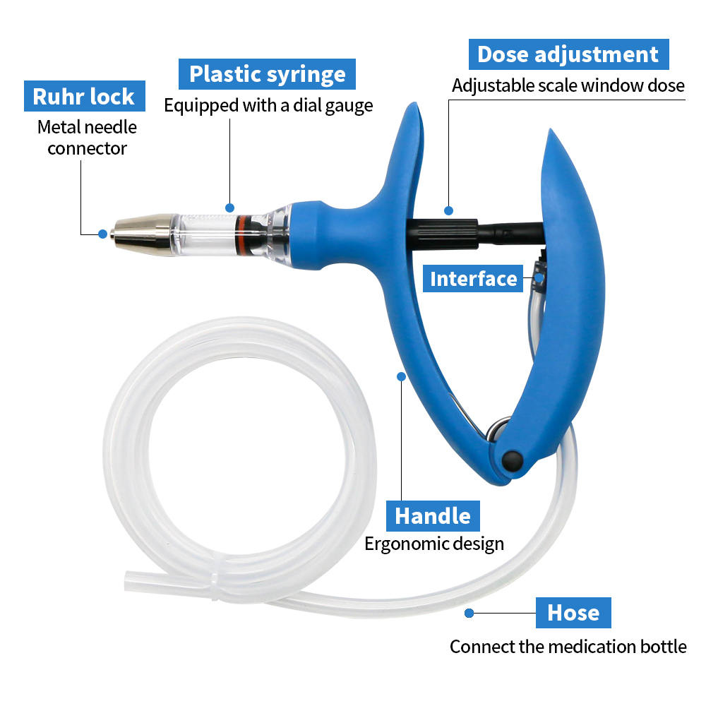 1 Pc 2ml / 5ml Animal Continuo - Veterinary Syringe Gun avaliação e preço