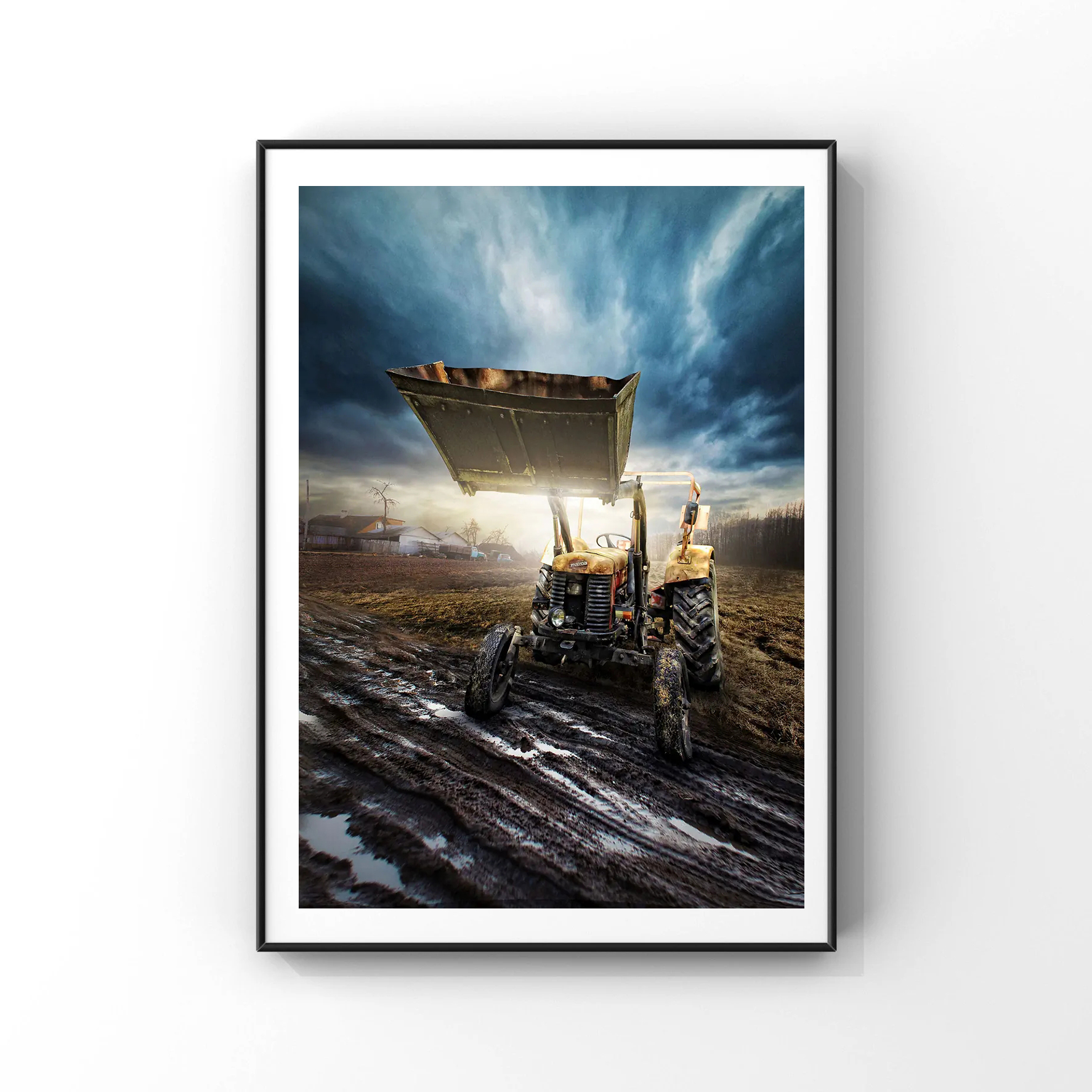 Abstract Art Tractor Working i - Agriculture Farming Poster avaliação e preço