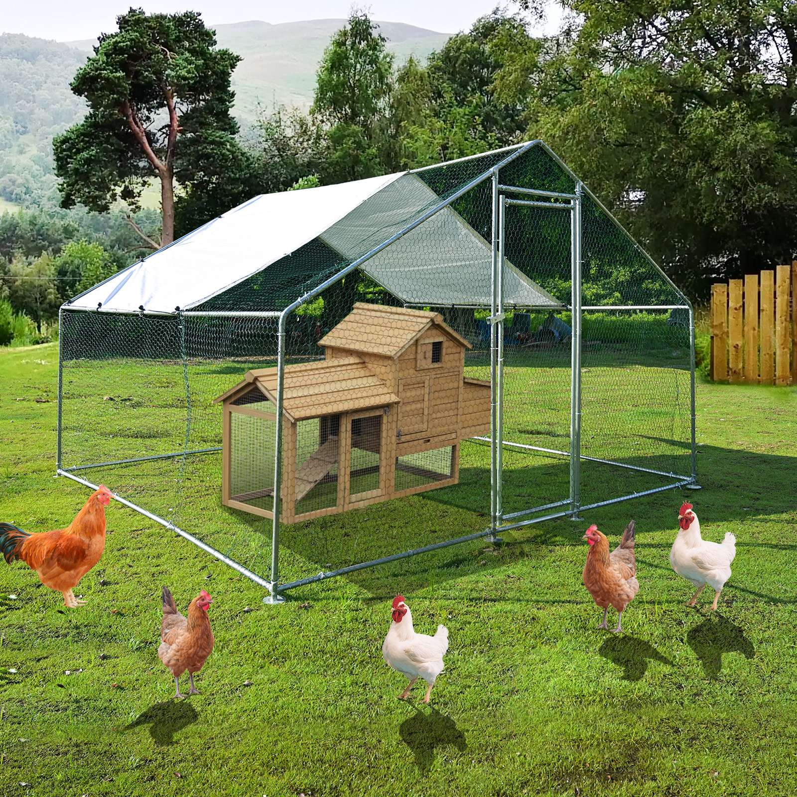 Teousev 10x 10 ft Metal Chicke - Rabbit Cage Wire avaliação e preço